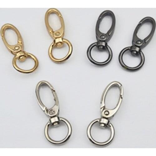 1pcs 13mm Metal Swivel O-ring Eye Snap Hook Push Clasps Clips for Leather Craft Bag Strap Belt Webbing Keychain Small Size