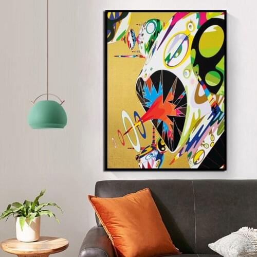Murakami Takashi DOB Demon Sun Flower Trend Creative Living Room Bedroom Frameless Painting Mural Modern Home Decoration