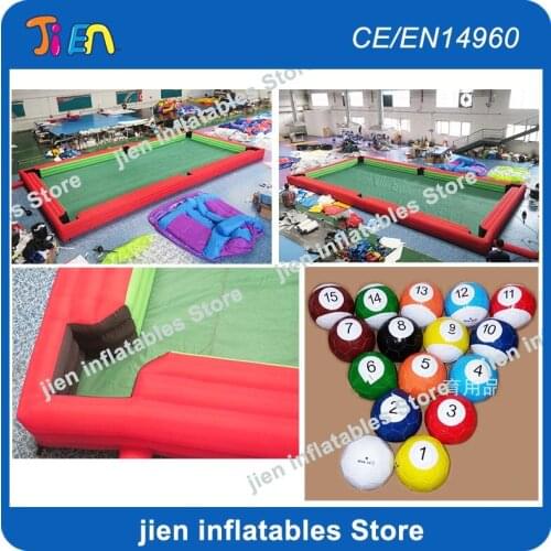 6x4m/8x5m/12x6m free shipping football snooker table pool, air soccer snookball Billiard court inflatable snooker game for sale