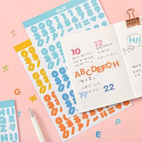 2 Sheets Rainbow English Letter Paper Scrapbooking Stickers Diy 150*200mm