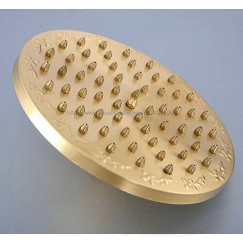 8 inch Round Vintage Retro Bathroom Rain Shower Head Brushed Brass Hose Shower Sprayer Bathroom Shower Head Nsh274