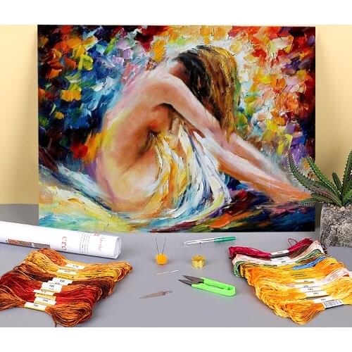 Nude New Painting Pre-Printed 11CT Cross-Stitch Complete Kit DIY Embroidery DMC Threads Sewing Needlework Handiwork Magic
