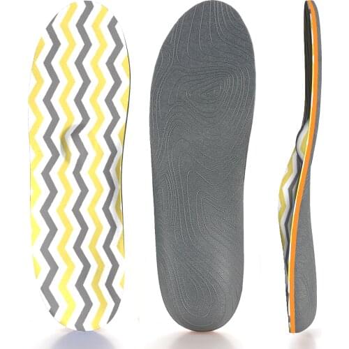 Gold Stripe High Arch Support Insole Memory Foam for Men and Women Ease Plantillas Fascitis Plantar Foot Pain Orthopedic Insoles
