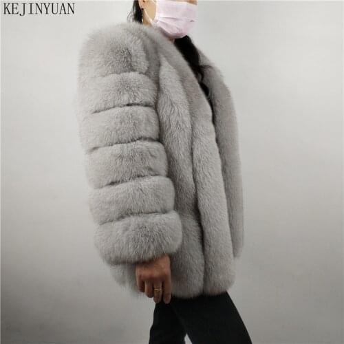 Real fur coat fox fur veat winter warm fashion leather natural fur Genuine Leather coats new style