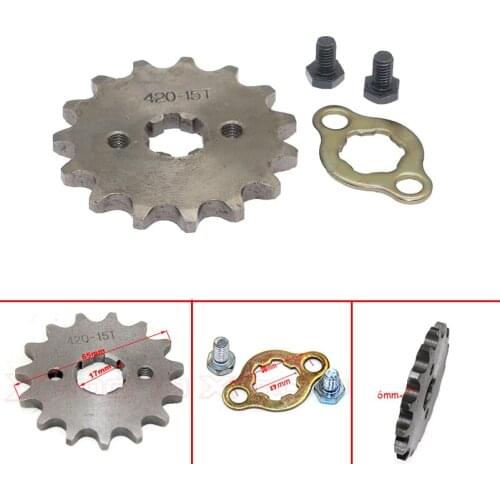 Front Chain Sprocket Gear 420 15 Tooth 17mm For 50cc-160cc Lifan YX Chinese ATV Quad Pit Dirt Monkey Bike Motorcycle
