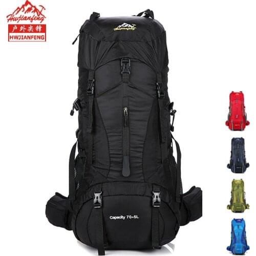75L Waterproof Camping Bag Professional Backpack Outdoor Trekking Hiking Mountaineering Travel Large Climbing Bagpack