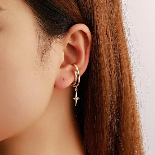 Fashion Women Earrings 1pc Ear clip Star Pendant earrings Charm Girls Gift jewelry Evening Party Earring