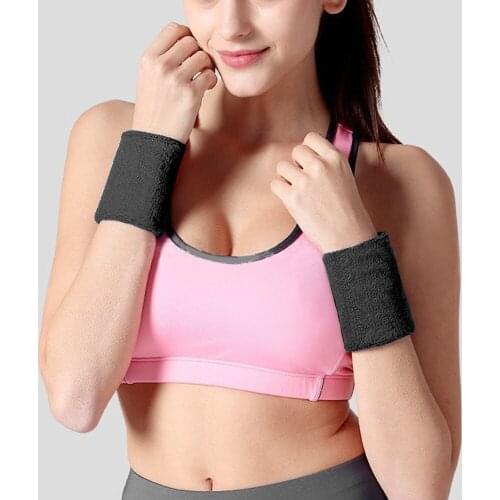 2 pcs Unisex Sports Wrist Sweatbands Athletic Exercise Cotton Terry Cloth Sweat Bands for Basketball, Tennis, Baseball