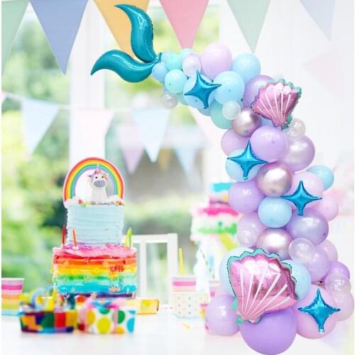 Little Mermaid Balloons Mermaid Tail Balloon Happy Birthday Party Decoration Garland Arch Mermaid Theme Under the Sea Little Me