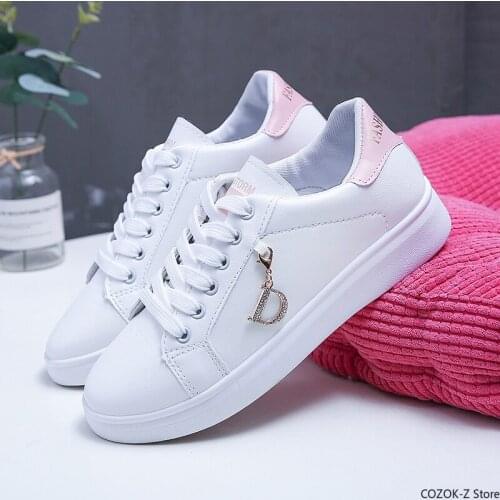 2021 New Spring Autumn Tenis Feminino Fashion White Shoes Woman PU Leather Solid Color Female Shoes Casual Women Shoes Footwears