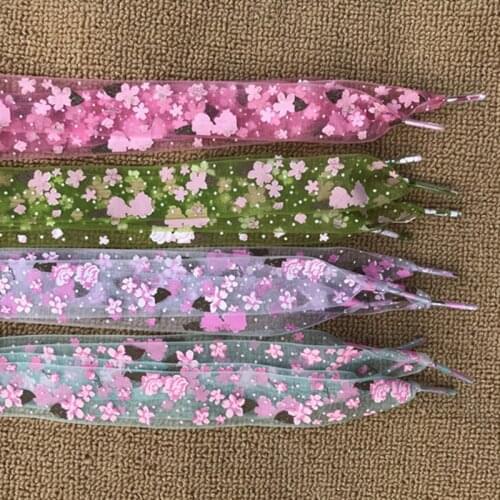 1PAIR 120CM Snowflake Yarn Flat Satin Silk Ribbon Shoelaces Shoe Laces Sneaker Party Sport Shoes Lace Strings