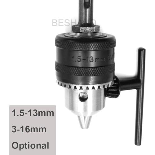 1pc little Drill Chuck 3 Jaw Chuck 1.5-13mm 1/2-20UNF Thread 3-16mm Drill Chuck for Stamping Machine Electric Hammer Drill