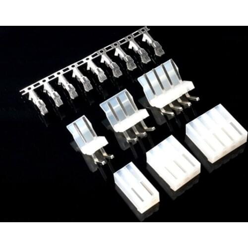 10Sets CH 3.96mm spacing 2p 3p 4p 5p 6p PCB electronic connector plug-in curved needle type