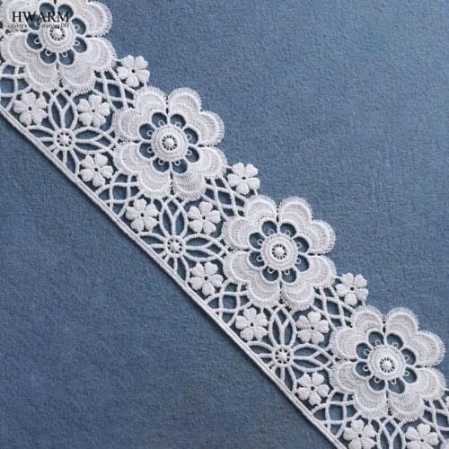 5yards 7.6cm Embroidery african Lace Fabric Trim Ribbons clothing accessories wedding decoration for home DIY Bulletless laces