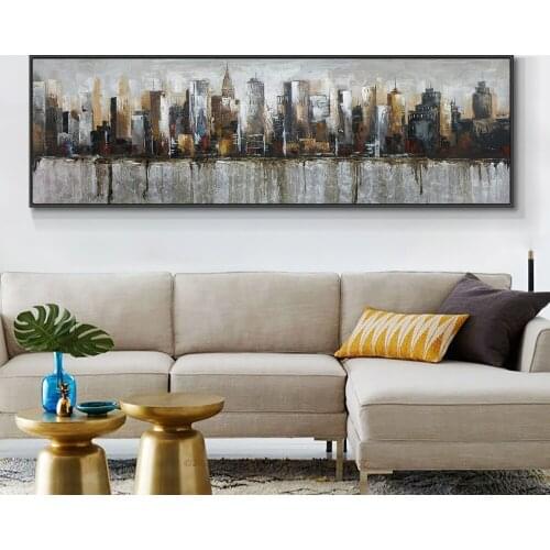 Abstract City Buildings Oil Painting 100% Handmade By Artist On Canvas Wall Art Painting Without Frame For House Decoration
