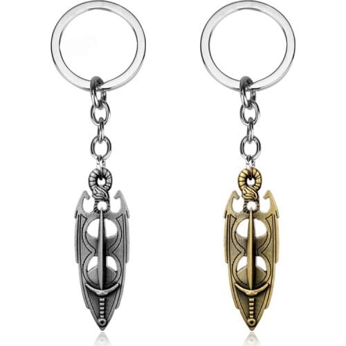 DA Akatosh Amulet Sign Pendant Keychain Online Game The Elder Scrolls V: Skyrim Theme Keyring Jewelry Cute Car Key Chains
