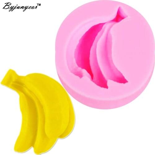 Byjunyeor F1172 Epoxy UV Resin Banana silicone mold fondant candle molds,sugar craft tools, chocolate mould,molds for baking