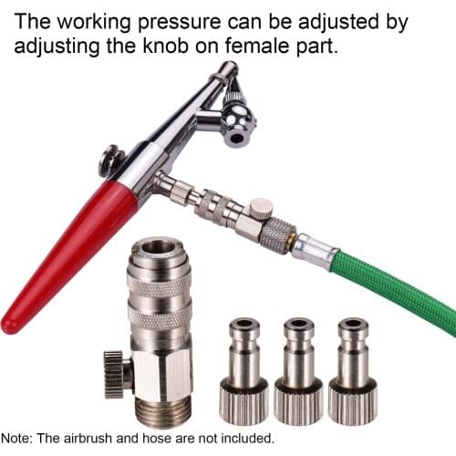 Airbrush Quick Disconnect Coupler Release Fitting 3pcs Male Fitting 1/4 Inch BSP Female Compatible with Paasche Airbrush