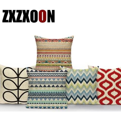 Polyester Stripe Wave Colorful Geometric Decorative Pillows Sofa Home Pillow Cover Cushion Cover for Living Room Decoration