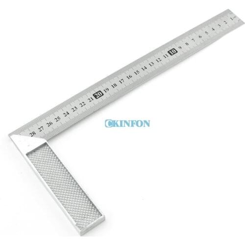 DHL 200PCS 30cm Aluminum Handle with Stainless Steel Scale Right Measuring Angle Square Ruler