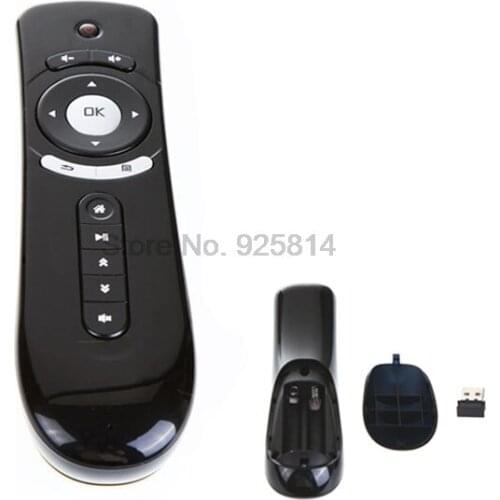 By dhl or ems 20 pieces 2.4GHz Mini Wireless Gyroscope Fly Air Mouse T2 Android Remote Control