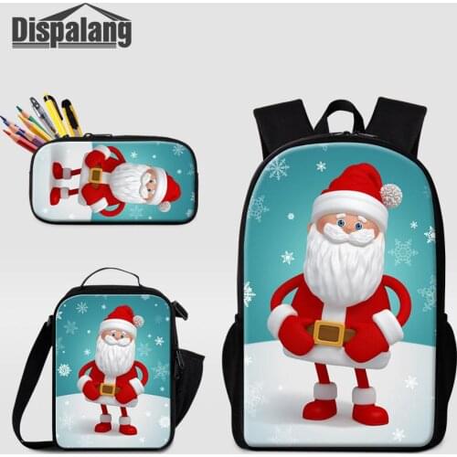 Dispalang Best Gift For Christmas Student School Backpack For Children 3 PCS Set Schoolbag Pencil Case Lunchbag Womens Bagpack