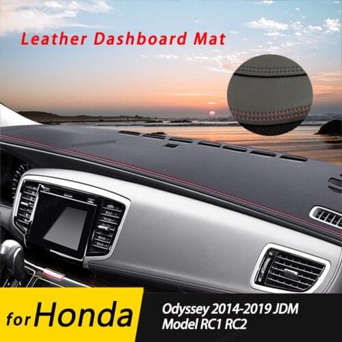 For Honda Odyssey 2014-2019JDM Model RC1-2 Leather Anti-Slip Mat Dashboard Cover Pad Sunshade Dashmat Protect Carpet Accessories