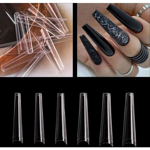 500pcs/Bag XXL False Nail Tips Extra Long Full Cover Fake Tip Square Clear/Natural Press On Nails Extensions Nails Art Tips