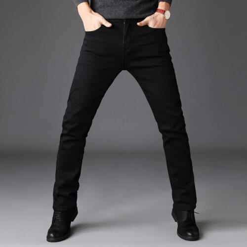 Classic Advanced Stretch Black Jeans 2020 Winter New Style Business Fashion Denim Slim Fit Jean Trousers Male Brand Pants