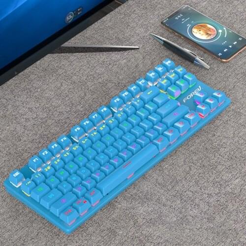 New GK61 Mechanical Keyboard 87 Keys USB Wired LED Mix Backlit Blue Switches Ergonomics Gaming Keyboards For Desktop Laptop PC