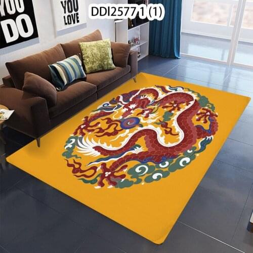 1 Piece Dragon Pattern Non-Slip Chinese Style Printed Carpet Door Mat Kitchen Living Room Rug Mat Carpet Mat For Hallway Tapis