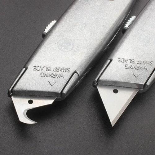 Cable Peeling Hook Knife Bull Horn Straight Knife Electrician Tools for Stripping Wire Acrylic Wallpaper Knife with 4pcs Blades