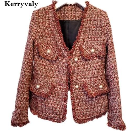 French Gothic Red Small Fragrance Jacket Women Autumn High Quality Long Sleeves Short Coat Mujer Chaqueta Techwear K9878