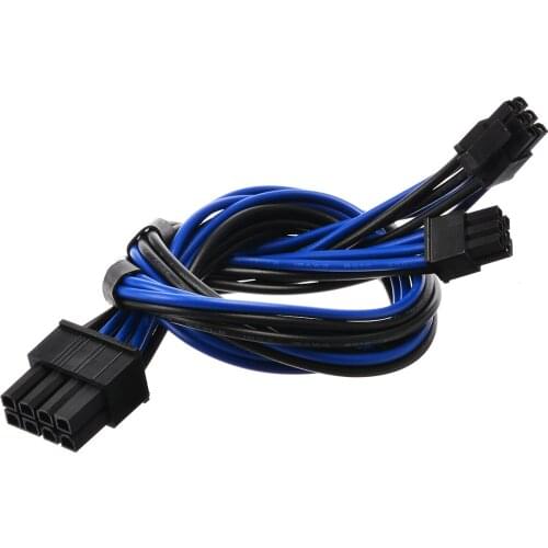 Mayitr 1pc 30cm 18AWG Dual Mini 6 Pin Male To 8 Pin PCI-E Cable Durable Graphics Card Power Supply Cables