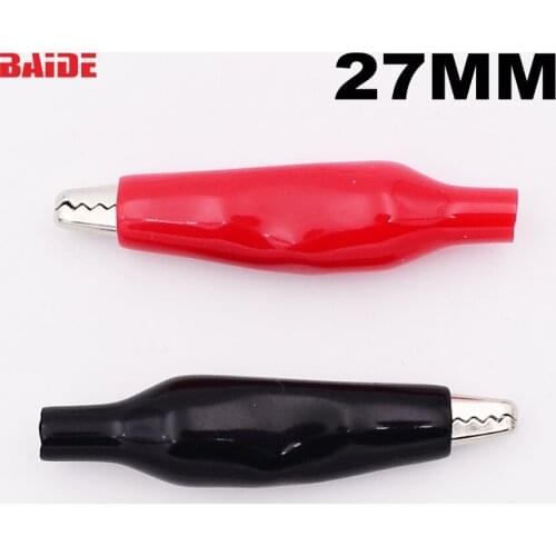 Metal Alligator Clip crocodile electrical Clamp FOR Testing Probe Meter 27MM Black and red Plastic Boot 1000pcs