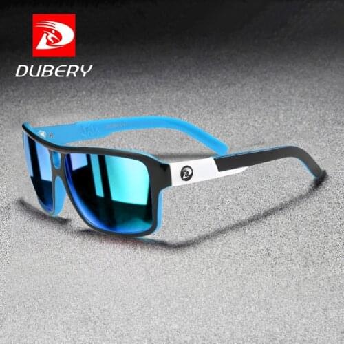 DUBERY Mens Casual Polarized Sunglasses Square Glasses Frame Suitable For Driving Traveling Sports UV400 Lens Protection D008