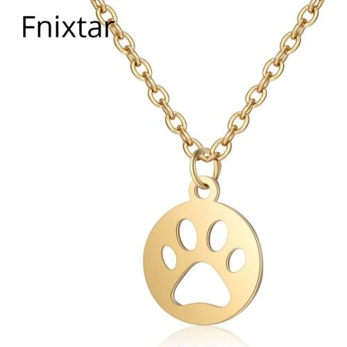 Fnixtar New Polished Stainless Steel Animal Charms Pendants Necklaces for Women Gold Color DIY Charm Pendant Necklaces 5pcs/lot
