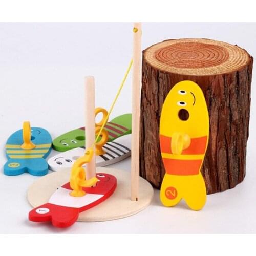 New Fishing Toys For Children Digital Fishing Column Wooden Toys Educational Toys Montessori Kids Toys Birthday Christmas Gift
