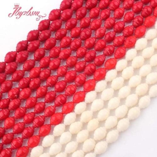 5x9mm Oval Carve Coral Beads Natural Stone Beads For DIY Necklace Bracelets Eaaring Pandant Jewelry Making 15" Free Shipping