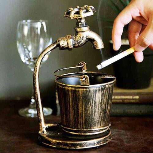 Retro creative household ashtray anti fly ash ins living room office ashtray ornaments personality trend