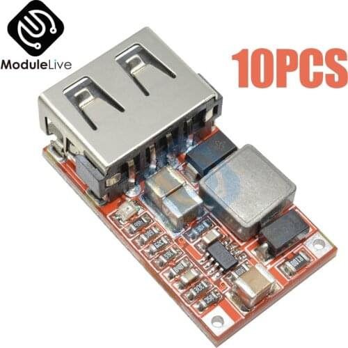 10PCs 6-24V 24V 12V to 5V USB Step Down Module DC-DC Converter Phone Charger Car Power Supply Module Buck Module