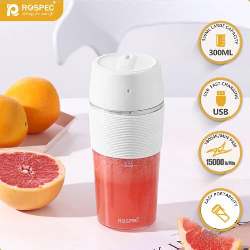ROSPEC 7.4V Portable Automatic Blender Fruit Mixer Cup BPA Free Smoothie Maker Wireless USB Rechargeable Juicer Food Processor
