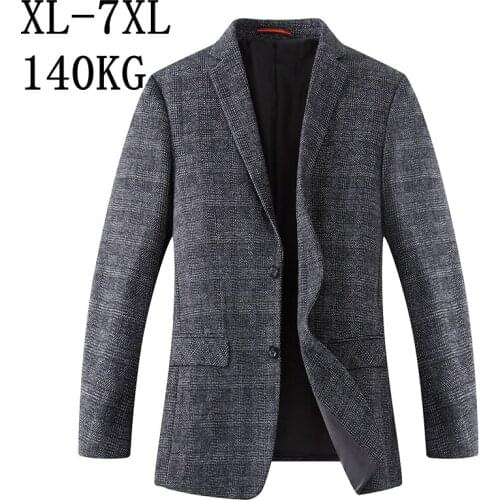 Size 7XL 6XL 5XL Wool Blazer Men 2021 New Brand Mens Blazers Top Quality Business Loose Male Suit Jackets Casual Blazer Homme