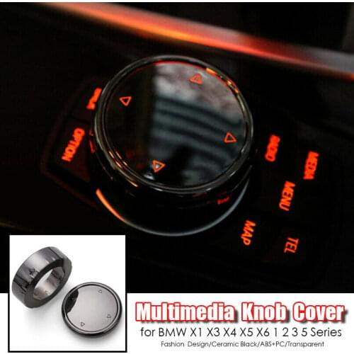 Black Replacement Multimedia Knob Cover IDRIVE Button for BMW X1 X3 X4 X5 X6