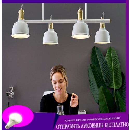 Modern lamp luxury LED restaurant white chandelier study room lamp childrens room lamp classroom lamp office chandelier