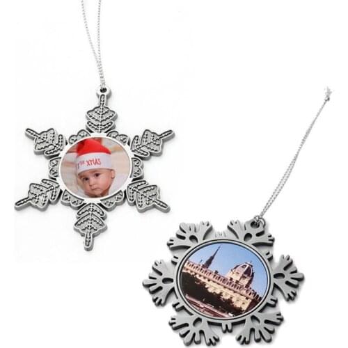 Sublimation Blank Pendant Heat Transfer Christmas Snowflakes Hanging Ornaments