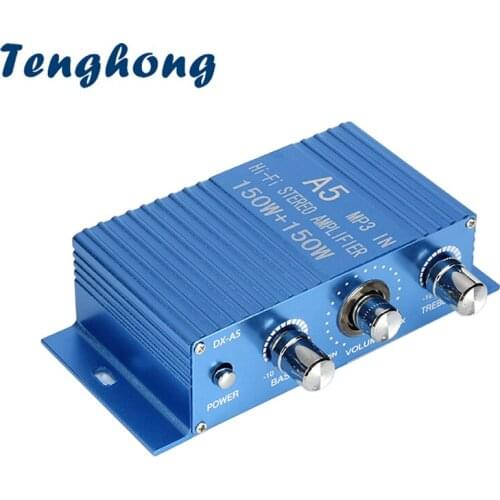 Tenghong 1Pcs DC12V Mini Power Amplifier 30W*2 2.0 Channel Car Computer Audio Sound Amplificador For Home Theater Speaker DIY