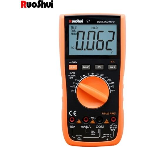 Multimeter True RMS AC/DC Voltage Current Voltage Transistor Tester with Shockproof High Precision Automatic Continuity Buzzer