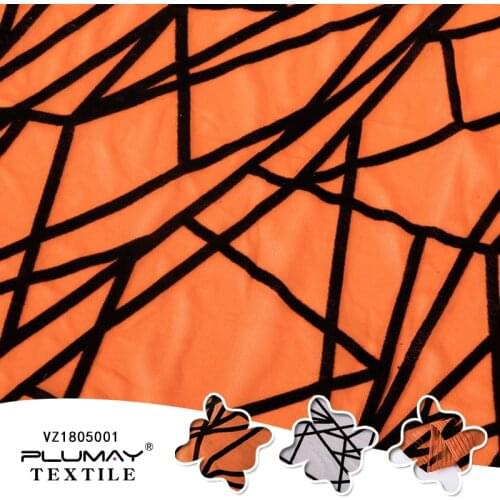 Mesh fabric textile flocked knitted DIY High Quality stripe for garment for Stage costumes party dress