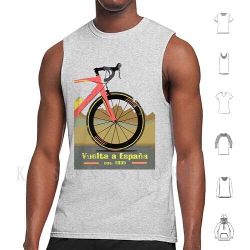 Vuelta A Espa ? A Bike Tank Tops Vest Sleeveless France Tour De City Bike Bikes Cycle Cycling Bicycle Fixie Fixed Gear